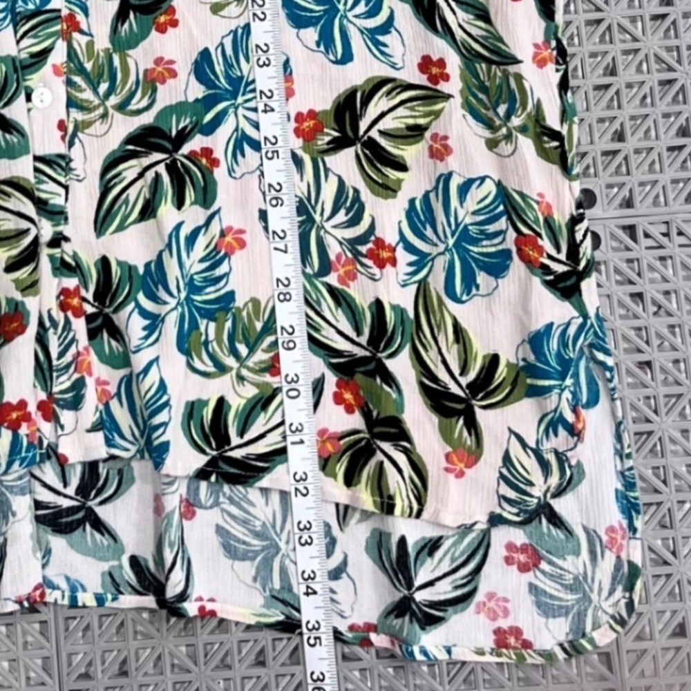 Lost + Wander Tropical Monstera Floral Rayon Button Down Dress M/L Vacation - Picture 9 of 10